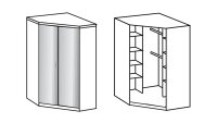 Eckschrank Clack mit Spiegelfront in Alpinweiß
