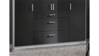 Kleiderschrank Clack in hochglanz schwarz Alpinweiß 180 cm