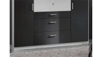 Kleiderschrank Clack Front  hochglanz schwarz Spiegel 180 cm