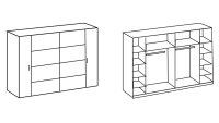 Kleiderschrank LOTTO Eiche Sägerau Alpinweiß B 270 cm