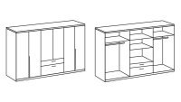 Kleiderschrank NEW YORK A in Alpinweiß Eiche Sägerau 270 cm