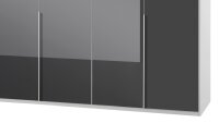 Kleiderschrank NEW YORK C in Glas grau Alpinweiß 270 cm