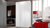 Kleiderschrank NEW YORK D Pearlglanz Softwhite 135 cm