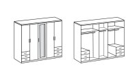 Kleiderschrank FÜGEN in Alpinweiß und anthrazit 225 cm