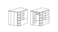 Eckschrank JOKER in Alpinweiß anthrazit mit Garderobe