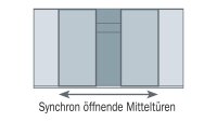 Schwebetürenschrank BRÜSSEL Kleiderschrank weiß mit Synchronauszug 270