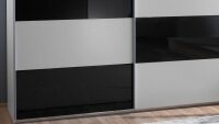 Schwebetürenschrank EASY PLUS weiß Glas schwarz 313x210