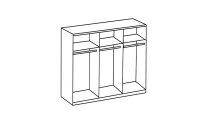 Schwebetürenschrank EASY PLUS weiß Glas schwarz 313x210