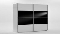 Schwebetürenschrank EASY PLUS weiß Glas schwarz 313x210