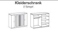 Schlafzimmer NORA in weiß und anthrazit  Doppelbett Kleiderschrank