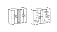 Kleiderschrank TAIGA Schrank in weiß und anthrazit mit Spiegel 225 cm