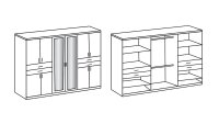 Kleiderschrank TAIGA Schrank in weiß und anthrazit mit Spiegel 270 cm