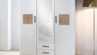 Kleiderschrank KÄRNTEN Schrank in weiß und Hirnholz mit Spiegel 135