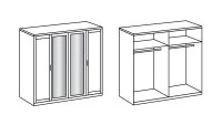 Kleiderschrank NADJA Schrank Schlafzimmer in Eiche Sägerau Spiegel 180