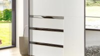 Schwebetürenschrank LEVEL 36 Kleiderschrank in weiß mit Spiegel 250 cm