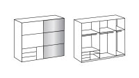 Schwebetürenschrank LEVEL 36 Kleiderschrank in weiß mit Spiegel 250 cm