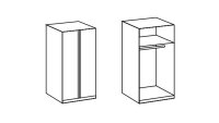 Kleiderschrank TRIO Schrank in weiß Hochglanz mit Chrom 90cm