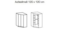 Eckschrank TRIO Schrank in weiß Hochglanz mit Chrom