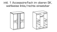 Kleiderschrank KOBLENZ 135 cm Drehtürenschrank in weiß mit Spiegel