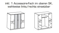 Kleiderschrank KOBLENZ 180 cm Drehtürenschrank weiß Beton lichtgrau Spiegel