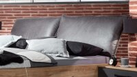 Futonbett DETROIT in Plankeneiche und Metall 180x200 mit...