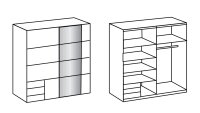 Schwebetürenschrank EMDEN Kleiderschrank in weiß Spiegel