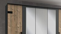 Kleiderschrank STOCKHOLM silver fir graphit mit Spiegel