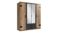 Kleiderschrank CORK Plankeneiche graphit industrial 180 cm