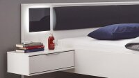 Schlafzimmer VALENCIA 4-tlg. weiß Glas grey graphit LED