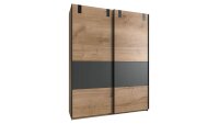 Schwebetürenschrank DUBLIN Plankeneiche graphit 135 cm