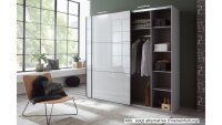 Schwebetürenschrank SEOUL 2-trg. Glas light grey 200 cm