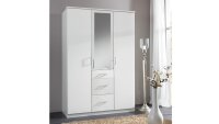 Kleiderschrank CLICK Schrank weiß Dekor Spiegel 135 cm