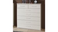 Kommode CLICK Schrank weiß Dekor 7 Schubkästen 90 cm