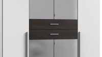 Kleiderschrank DENNIS weiß Carbon-Oak Spiegel 180 cm