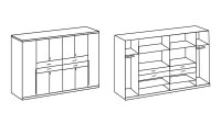 Kleiderschrank DENNIS weiß Carbon-Oak Schrank 270 cm