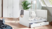 Babybett KIEL Kinderbett weiß mit Schlupfsprossen 70x140