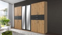 Kleiderschrank TAIGA Schrank Artisan Eiche graphit mit...