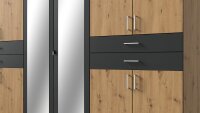 Kleiderschrank TAIGA Schrank Artisan Eiche graphit mit Spiegel 270 cm