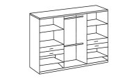 Kleiderschrank TAIGA Schrank Artisan Eiche graphit mit Spiegel 270 cm