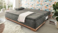 Schlafsofa MILA LUX.3DL Stoff stone grau inkl. Bettkasten...