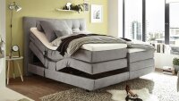 Boxspringbett MALU Stoff hellgrau TTFK mit Motor 180x200 cm