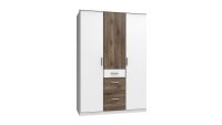 Kleiderschrank JOKER Weiß Flagstaff Eiche Breite 135 cm