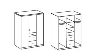 Kleiderschrank JOKER Weiß Flagstaff Eiche Breite...