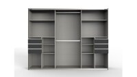 Schwebetürenschrank BARCELONA Graphit 6 Schubkästen 270 cm