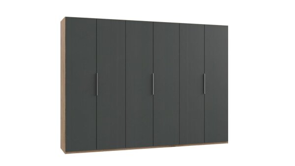 Kleiderschrank LEVEL 36 Graphit Plankeneiche 6 Türen 300 cm