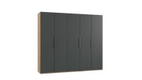 Kleiderschrank LEVEL 36 Graphit Plankeneiche 5 Türen 250 cm