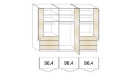 Kleiderschrank LOFT Schrank in weiß mit Glastür 300 cm