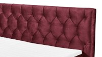 Boxspringbett PEMBROKE Bett burgund inkl. Topper 180x200