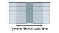 Schwebetürenschrank WESTSIDE weiß schwarz Synchron 330