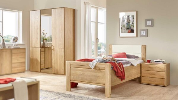 Komfort Schlafzimmer LIDO Bett Schrank Eiche teilmassiv